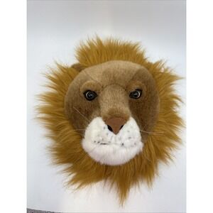 PLUSH LION HEAD‎ WALL HANGING NURSERY SAFARI KING JUNGLE STUFFED ANIMAL